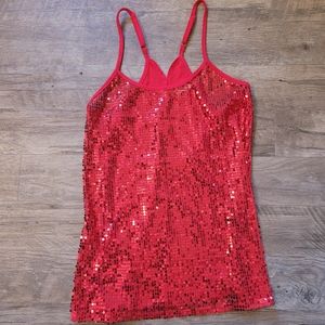 Red sequin Tank Top Medium